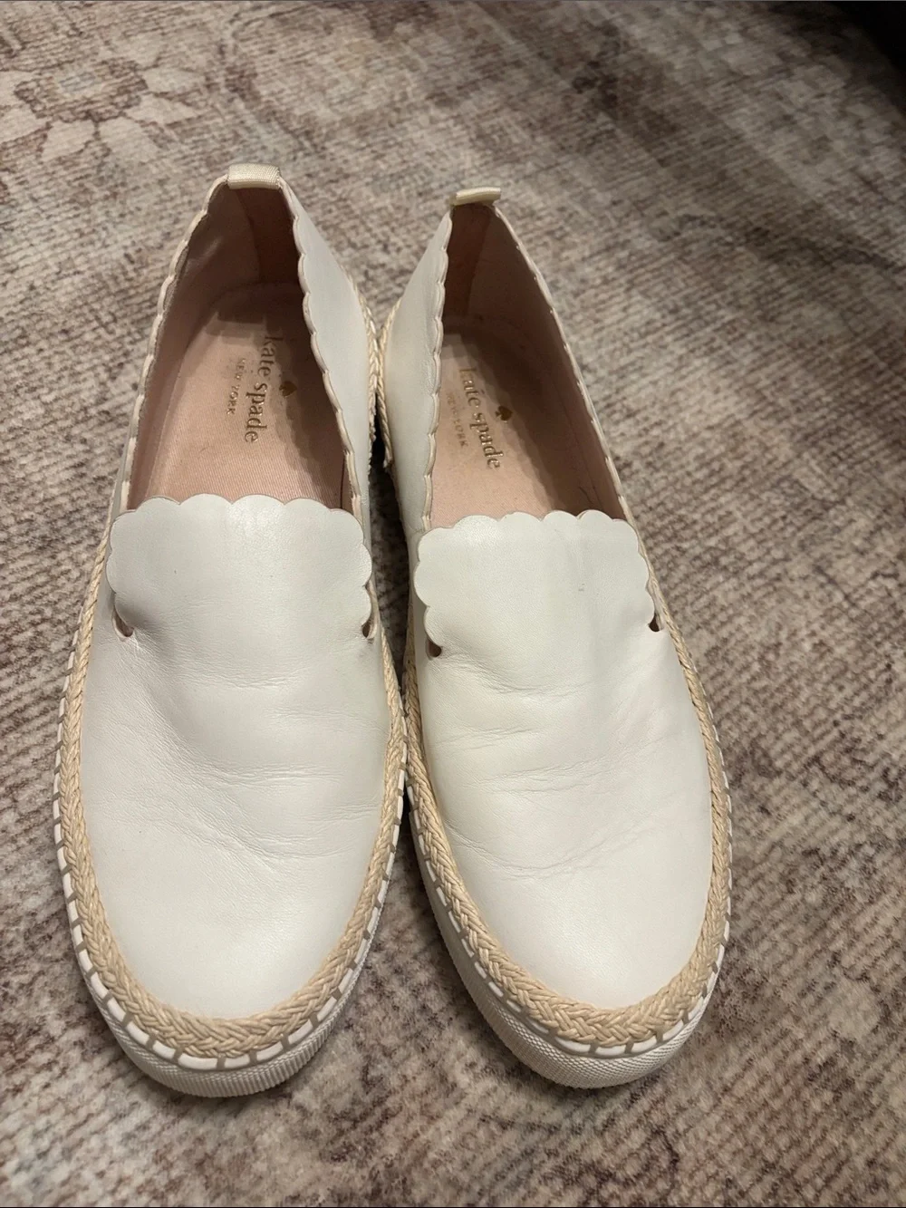 Kate Spade White Scalloped Slip-On Espadrille for Women